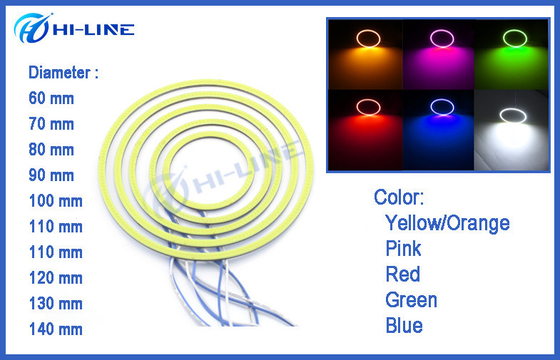 Pair of 60mm 66 led COB LED Car Light White blue red Headlight Angel Eyes Halo Ring Light Universal